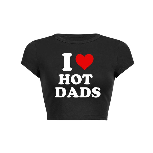 Camiseta corta para bebé I Love Hot Dads Y2K