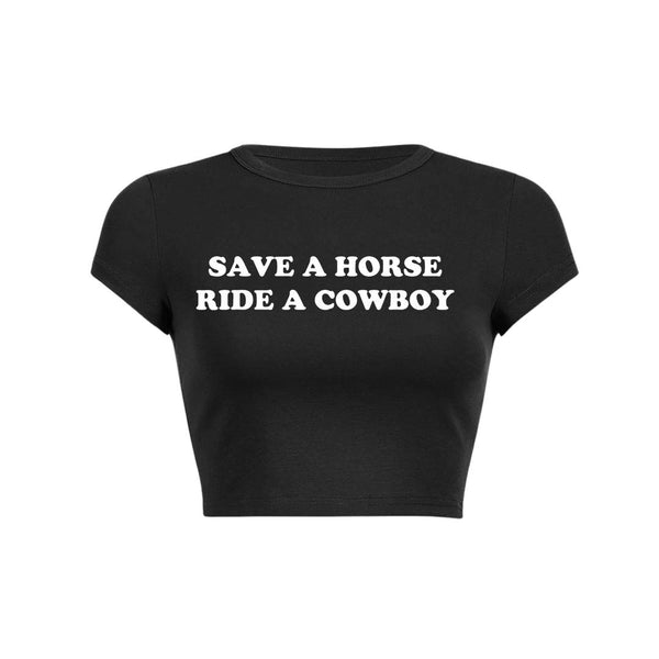 Save A Horse Y2K Baby Tee Crop Top