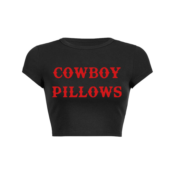Cowboy Pillows Y2K Crop Top Tee Shirt
