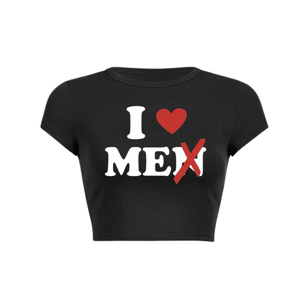 Love Me Not Men Y2K Baby Tee Crop Top