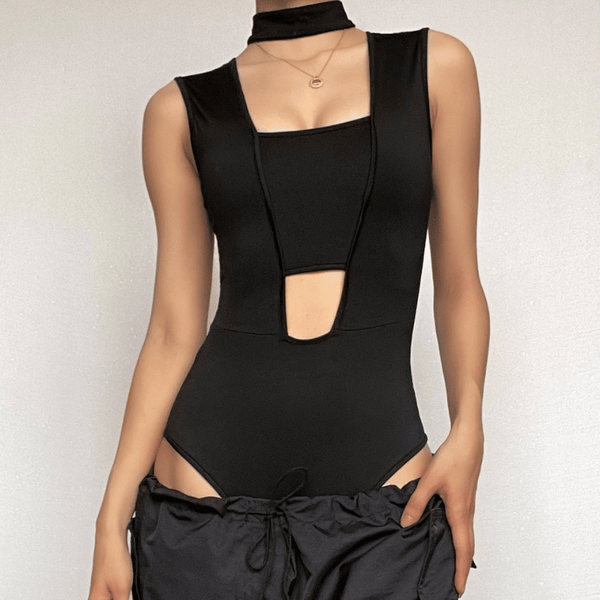 Sleeveless hollow out bodysuit
