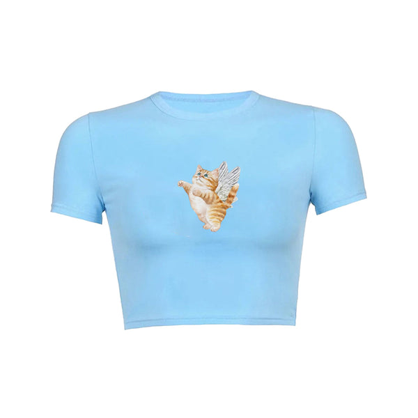 Cat kitten angel baby tee 100