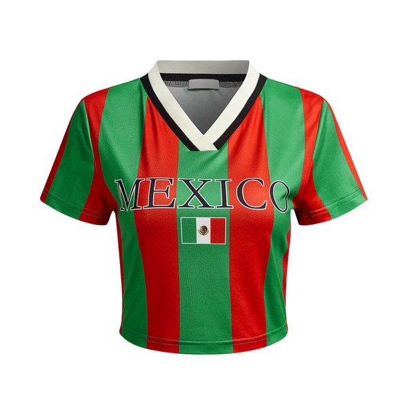 Mexico Striped Crop Top Jersey