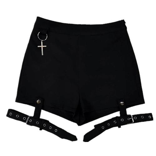 Thigh band buckle solid short pant