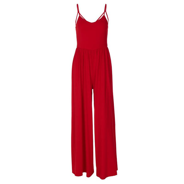 U neck ruched cross back cami jumpsuit