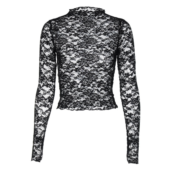 Long sleeve high neck lace top