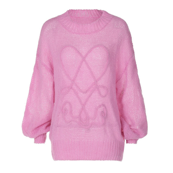 Long sleeve crewneck knitted top