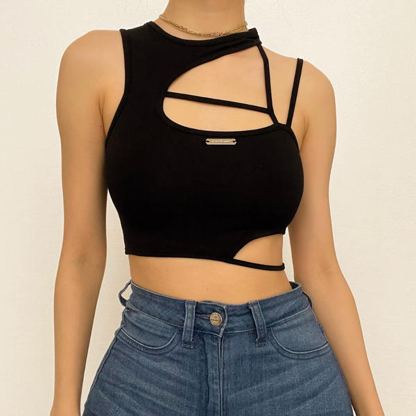 Hollow out irregular solid crop cut out top