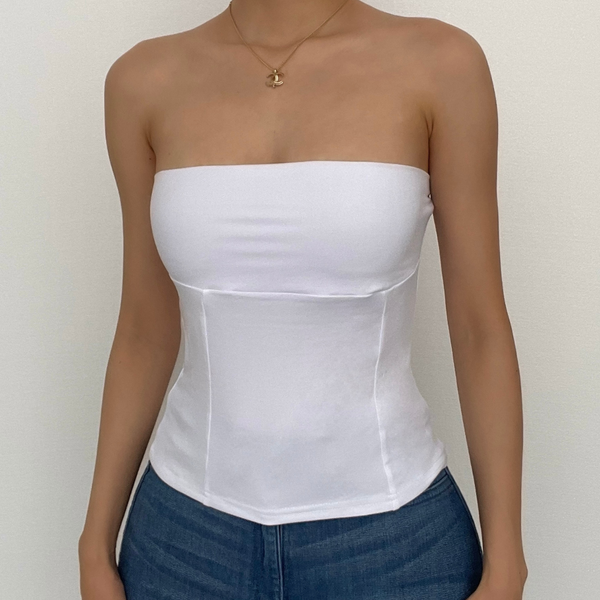 Solid backless sleeveless tube top