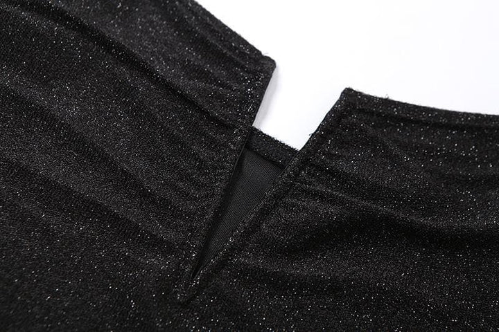 Deep v neck glitter cami bodysuit - Halibuy