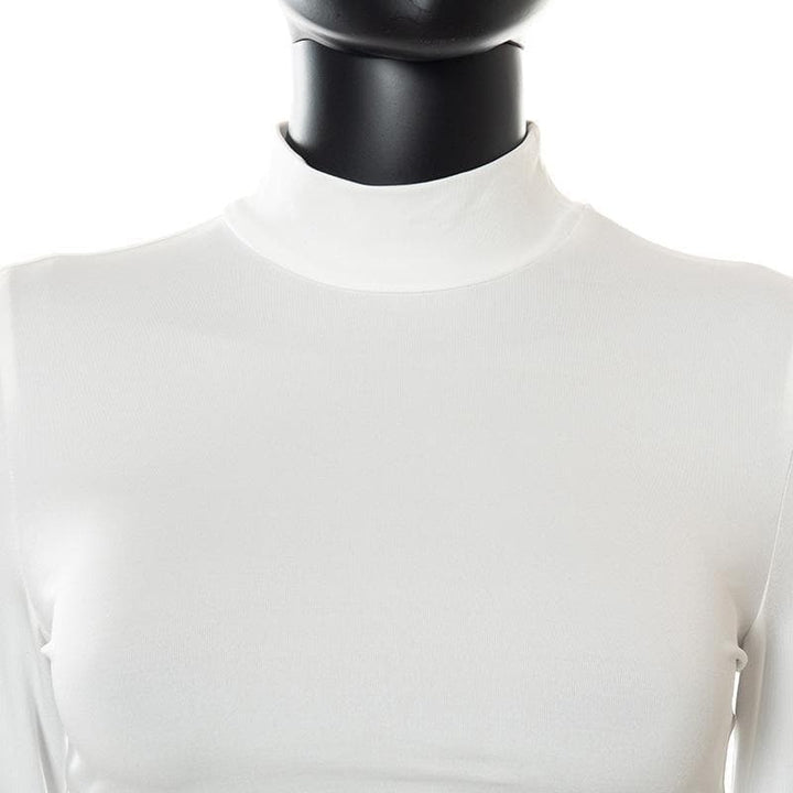High neck long sleeve ruched solid maxi skirt set - Halibuy