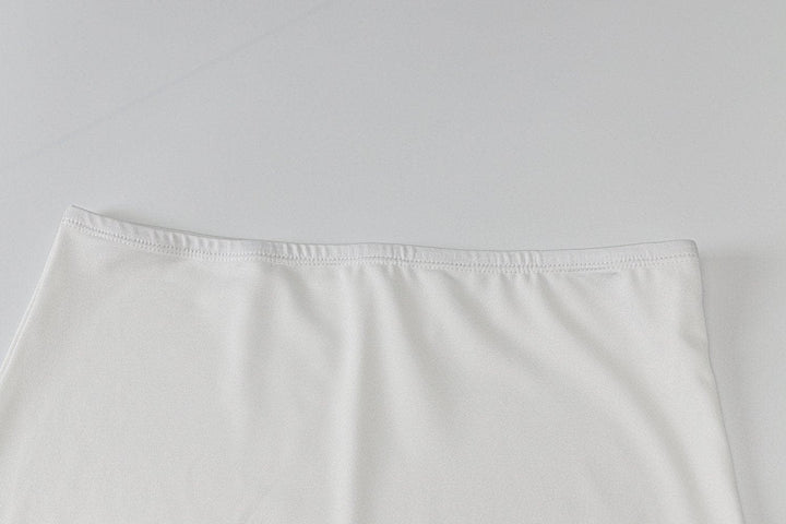 Halter backless solid slit skirt set - Halibuy