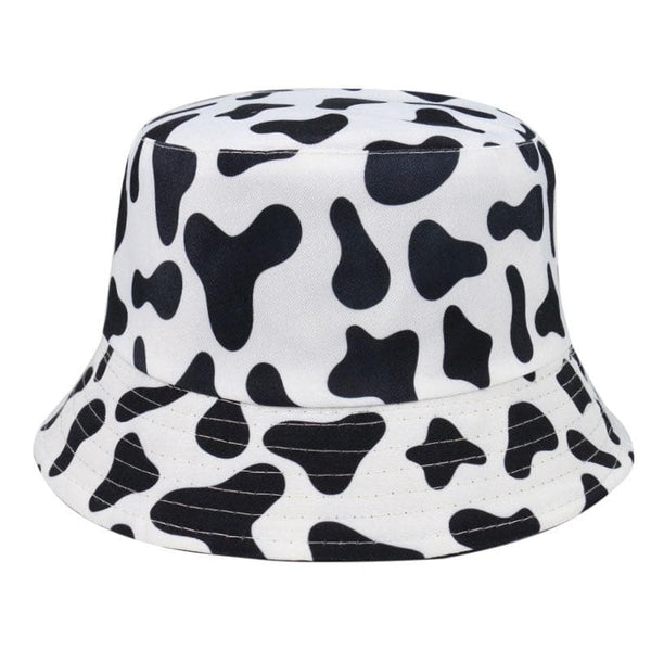 Cow pattern double-sided fisherman bucket hat